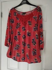 Petty Red Floral Bubble Hem T-shirt - Size 22