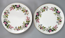 2x Wedgwood Hathaway Rose Bone China Plates 24cm - Made in England
