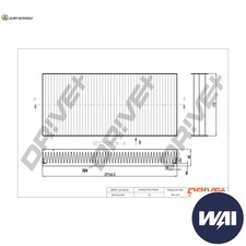 INTERIOR AIR FILTER DP1110.12.0189 FOR PEUGEOT EXPERT/PLATFORM/CHASSIS/VAN 1.6L