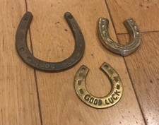 3x Vintage Brass Small Hanging