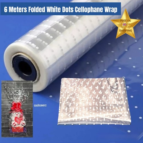 White dots cellophane gift - white,