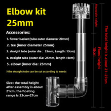 DIY Clear Aquarium Skimmer Acrylic Lily Pipe Spin Surface Inflow Outflow Water P