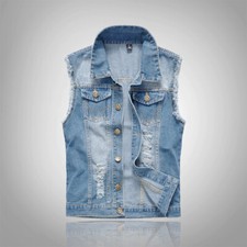Mens Sleeveless Denim Jacket