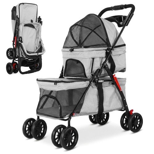 Wheel pet stroller for small - 4,