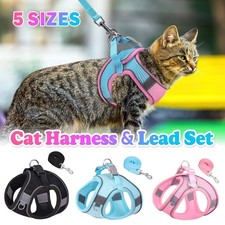 Reflective Dog Harness Nylon No Pull Pet Collars leash Vest Puppy Cat Breathable