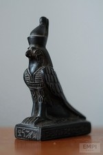 Hand-Carved Horus Falcon Statue – Solid Black Basalt Egyptian Sculpture Decor