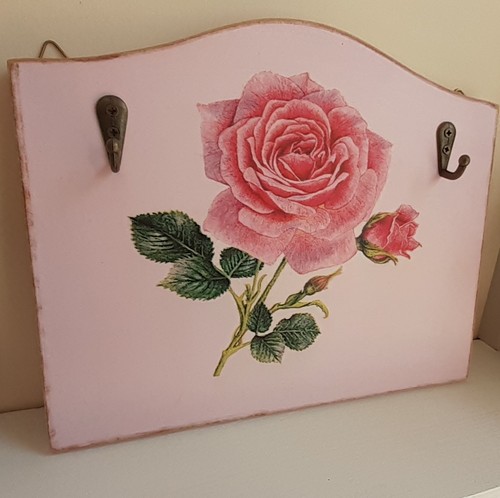 Decoupaged key holder - key,
