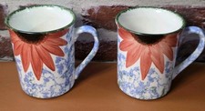 Poole Pottery - Red Vincent Sunflower - 2x Tea / Coffee Mugs Great Condition 