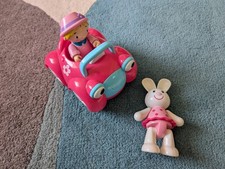 ELC Toy Twist & Click Clack Friends Figure Rosie Rabbit Car & Pink Lady In Hat