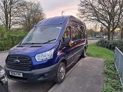 Blue camper van ford - ford, transit