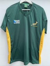 South Africa 2011 Rugby Shirt World Cup Green Short Sleeve Mens Large L