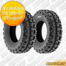 LT80 19x7x8 PAIR ATV QUAD FRONT TYRE 19x7-8 TIRE A027 SUN-F KNOBBLY SUZUKI MINI
