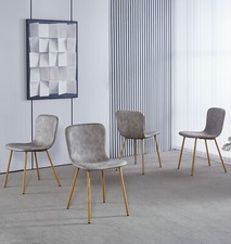 Dining Chairs, x4 Taupe Faux