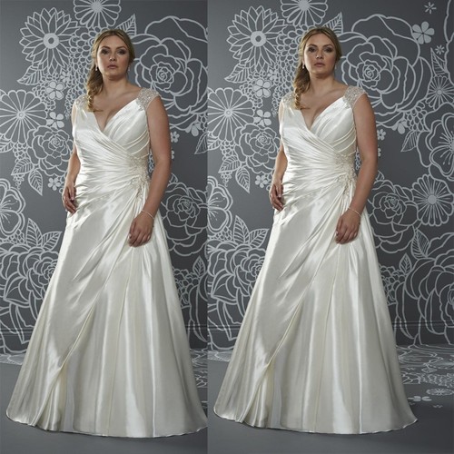 Satin wedding dresses - wedding, neck