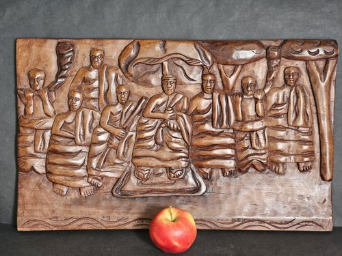 Antique carved tibetan yew - carved,