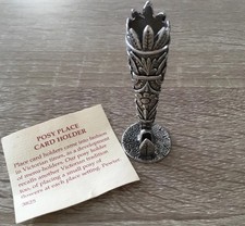 PAST TIMES VINTAGE VICTORIAN INSPIRED PEWTER POSY PLACE CARD HOLDER 7CM HEIGHT 