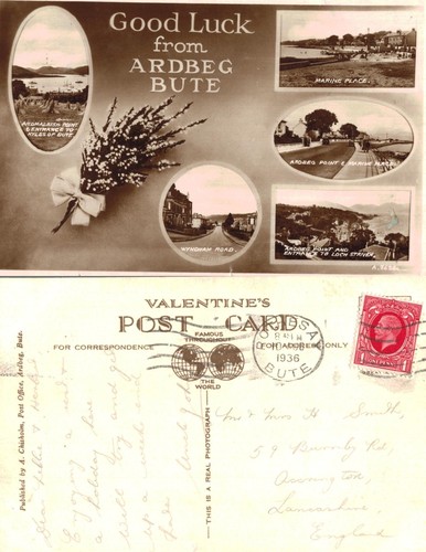 Vintage postcard ardbeg bute - ardbeg,