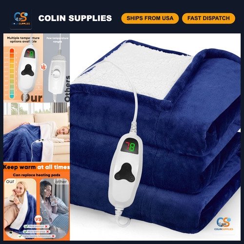 Electric heated blanket throw - heated,