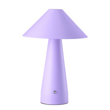 Matte Lilac Rechargeable Touch Dimmable Table Lamp with Matching Metal Shade ...