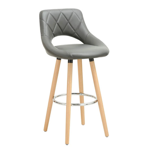 Grey faux leather bar - faux, stool