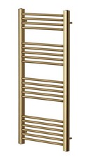 York Designer Brushed Brass Heated Towel Rail – Bathroom Towel Radiator