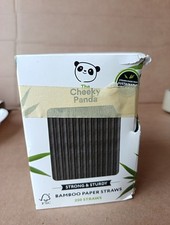 The Cheeky Panda Bamboo Paper Straws |  Black Coloured Paper Drinking Straws