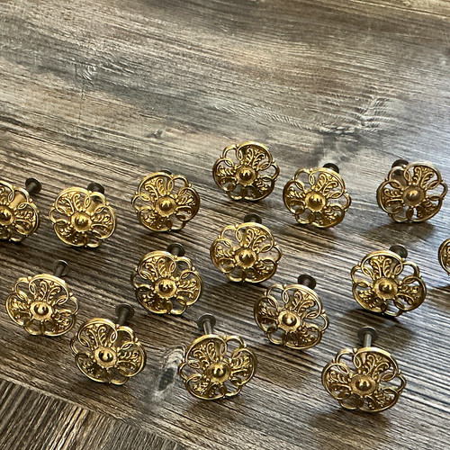 Brass polished gold floral - brass,