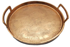 Copper Round Metal Tray with