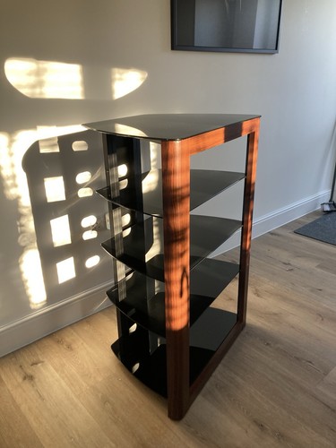 Walnut veneer black glass - walnut,