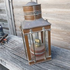 Antique brass oil lamp - brass,