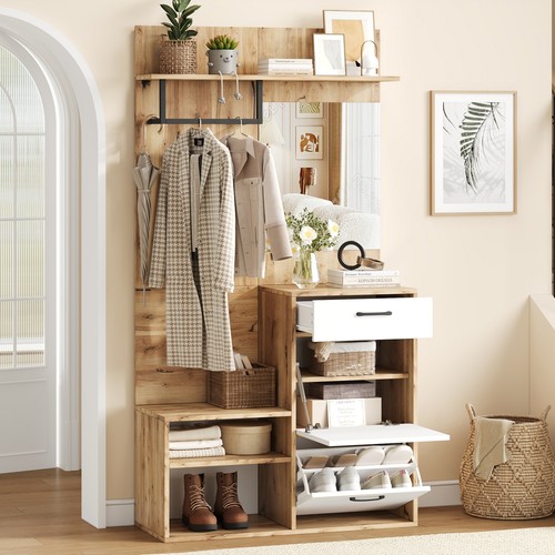 Hallway entryway storage unit - hallway,
