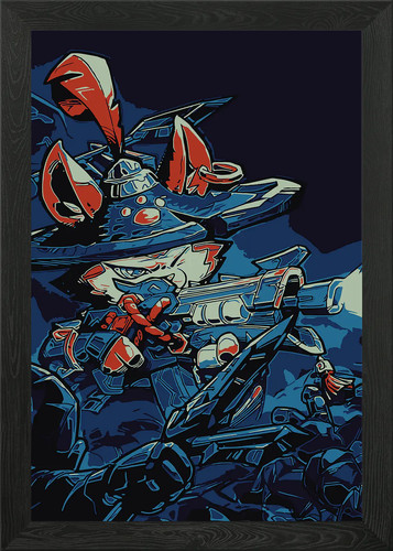 Fox warrior framed wall art - fox,