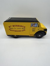 W.M Morrisons Est. 1899 Yellow Truck Lorry Van Biscuit Tin Container Christmas 