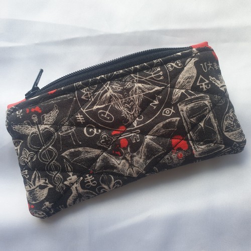 Skull gothic coin purse black - skull,