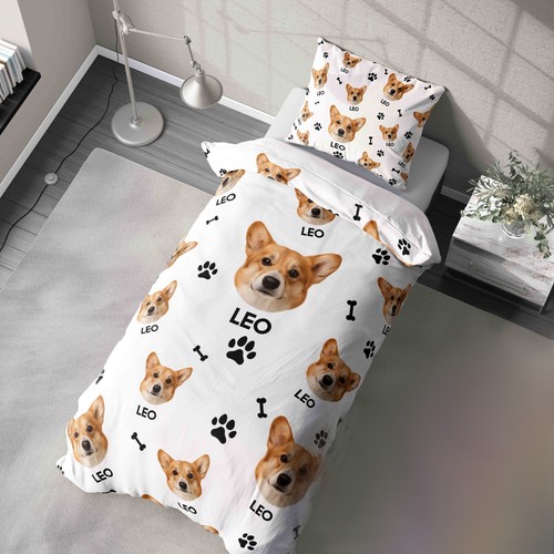 Pet face name - over, duvet