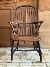 Early 19thC Elm and Yew Windsor Chair, C1800, High Comb Back, slightly cut-down