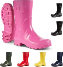 JUJU Womens Boots, Waterproof Ladies Wellies, Comfy and Stylish Fit, Easy Slip 