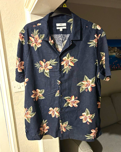 Men blue floral ss 55 - men's,