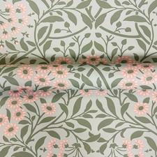 Damask Wallpaper Botanical Flowers Green Pink World of Wallpaper AF0037
