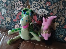 The Clangers Soup Dragon & Clanger Soft Plush  Toys Cuddly Postgate & Firmin