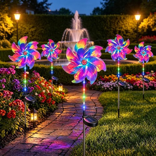 6pcs led solar - 6pcs, rainbow