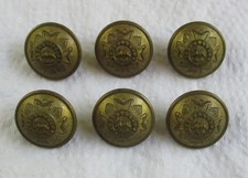 6x British Army:"BEDFORDSHIRE REGIMENT BRASS BUTTONS" (Small, 19mm, WW1 Period)