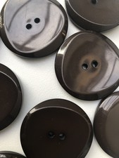 6 Chocolate Brown Coat Buttons