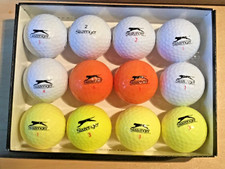 12 used Slazenger Golf balls white coloured XTC Raw Distance V100 V300 Soft. AAA
