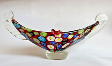 Vintage Italian Murano? Venetian Gondola Boat Blown Glass Ashtray MDM