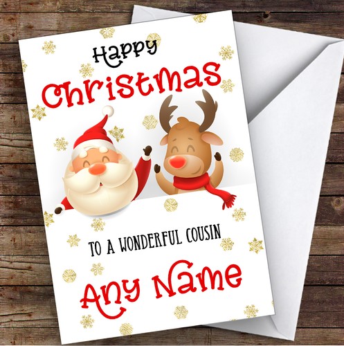 Cute santa reindeer - cute, peeping