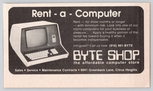 Rent computer byte shop - a,
