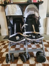 Maclaren DOUBLE Buggy Stroller Quest with Bassinet Twin Toddler Baby