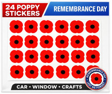 24 Remembrance Poppy Stickers