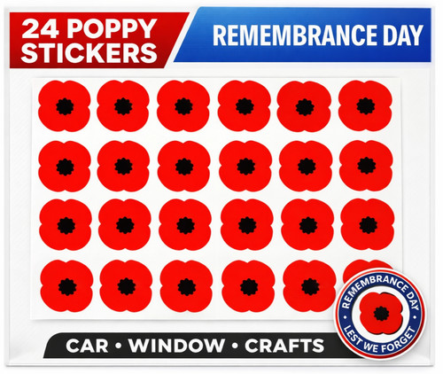 Remembrance poppy stickers - poppy,